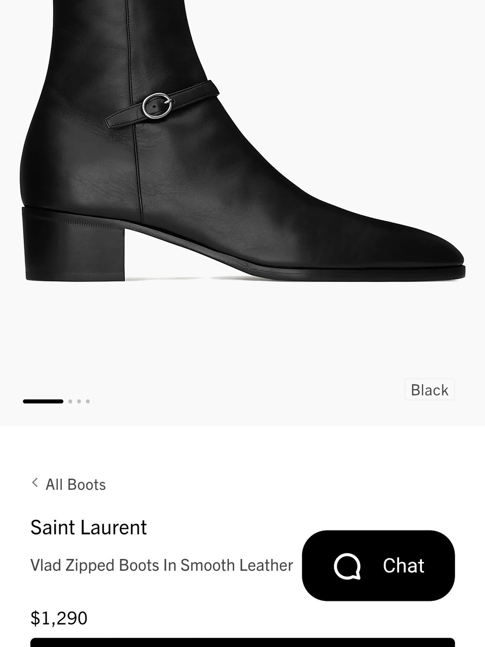 Saint Laurent Vlad Black Smooth Leather Zipped Boots